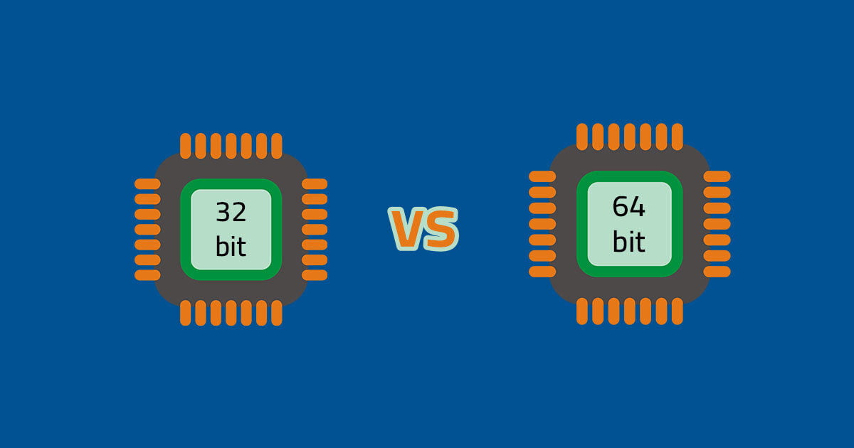 المعالج 64 بت والمعالج 32 بت